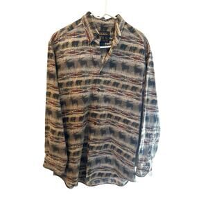 ⭐️ Men’s Woolrich Vintage Moose/ Bear Flannel Size XL Cabincore Gorpcore